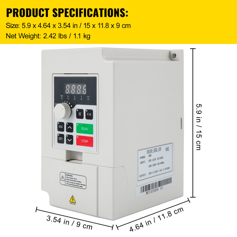 Variable Frequency Drive, AC 220V Input 3KW Variable Frequency CNC