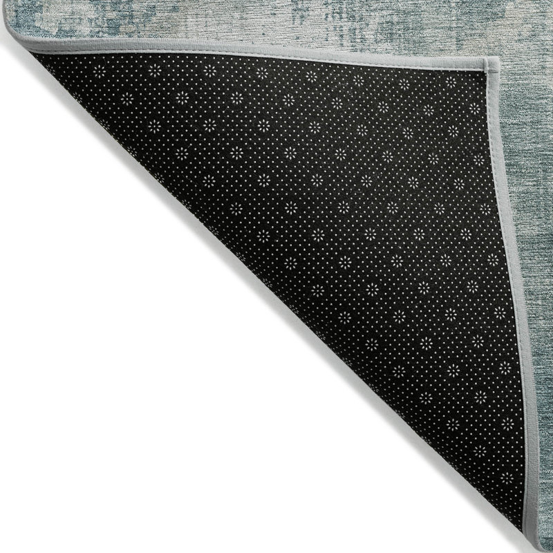 Machine Washable Indoor/Outdoor Claudian ACN1649 Turquoise Rug, Rectangle 9' x 12'