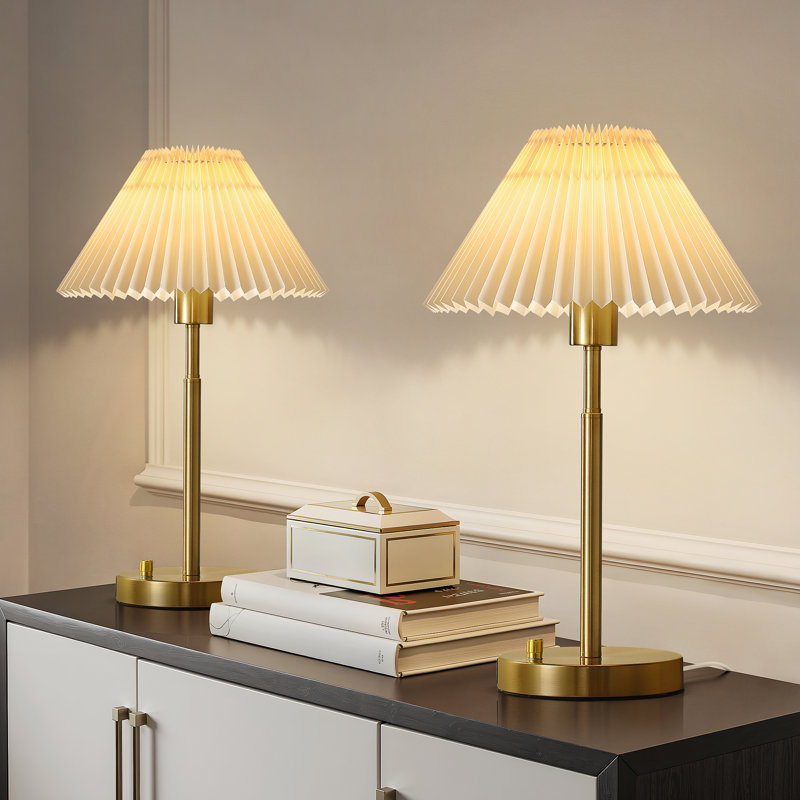  19.16'' Modern Table Lamp with Stepless Dimming and Usb Included, Gold