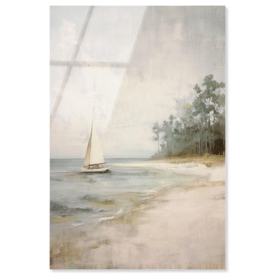 White Sail I Acrylic Print Kitchen Wall Decor by Art Remedy, Ready to Hang, 10 x 15
