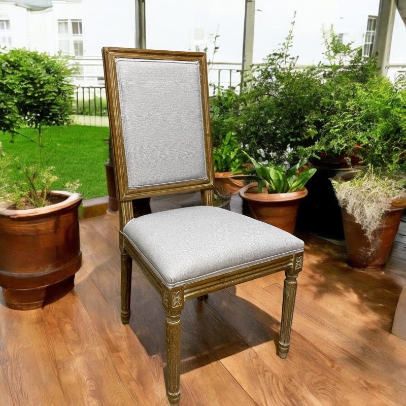 Anadarko 45cm H Linen Upholstered Upholstered Back Side Chair, Grey