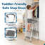 Tabouret pour enfants 2 marches, tour pour tout-petit pour apprendre au comptoir de la cuisine, aide-tabouret pour tout-petit avec rampe de sécurité anti-chute pour enfants-802007920