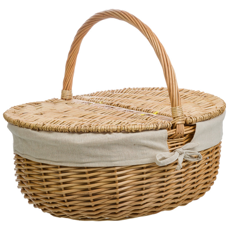 Wicker Picnic Basket, 40cm H x 48cm W x 37cm D
