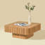 Table basse carrée moderne 35,43 pouces Handcraft Table basse carrée pour salon, petite table basse en bois avec piédestal robuste-564354042