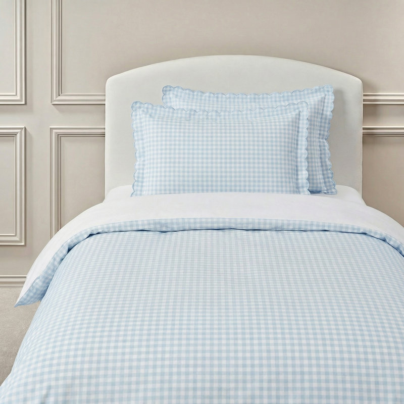 Ensemble de lit simple pique-nique vichy bleu, Blue