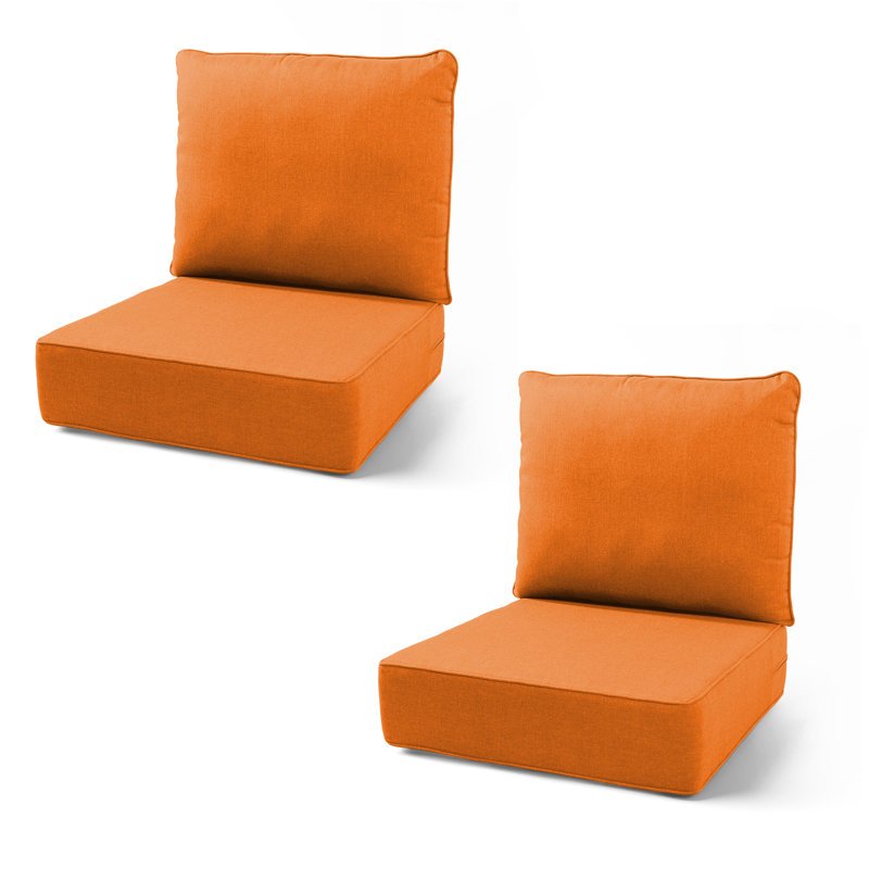 6" Thick Outdoor Cushions 22X24x6, Deep Seat Patio Cushions With Removable Cover, Waterproof & Fade Resistant Replacement For Wicker Chair, Loveseat, Sofa