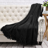 Tweed Knitted Throw Blanket