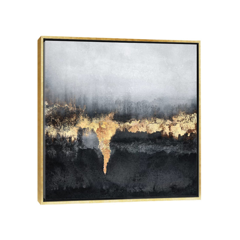« Uneasy-Square » par Elisabeth Fredriksson-reproduction d’art, H 37 po x l 37 po x P 1,5 po, Toile encadrée d'or