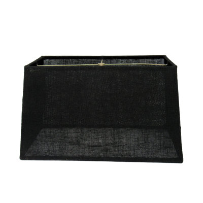 Black Burlap Rectangular Lamp Shade 