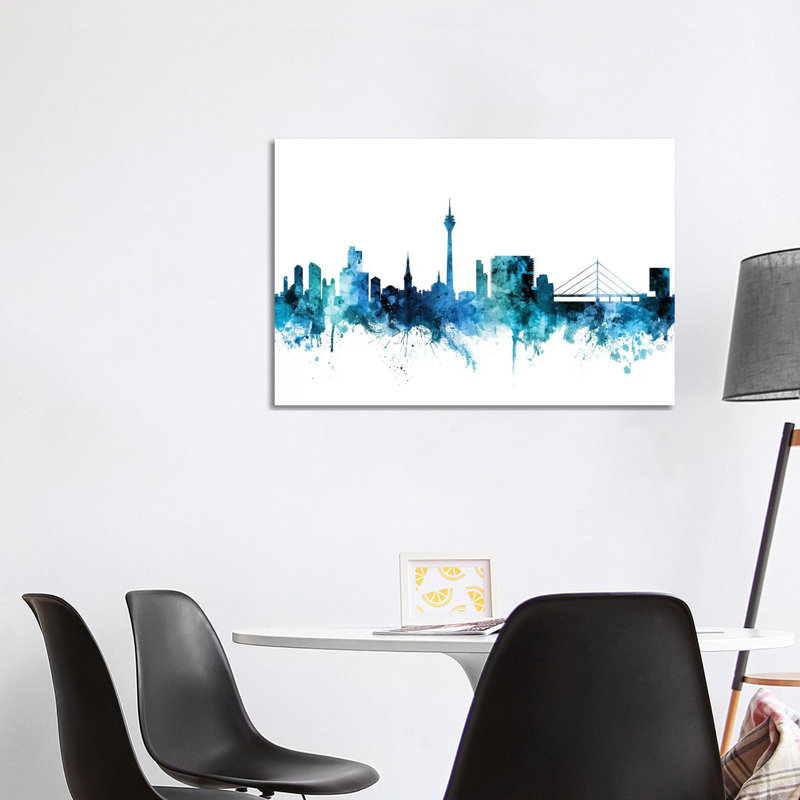 DÃ¼sseldorf, Germany Skyline by Michael Tompsett - Wrapped Canvas Gallery-Wrapped Canvas Giclée