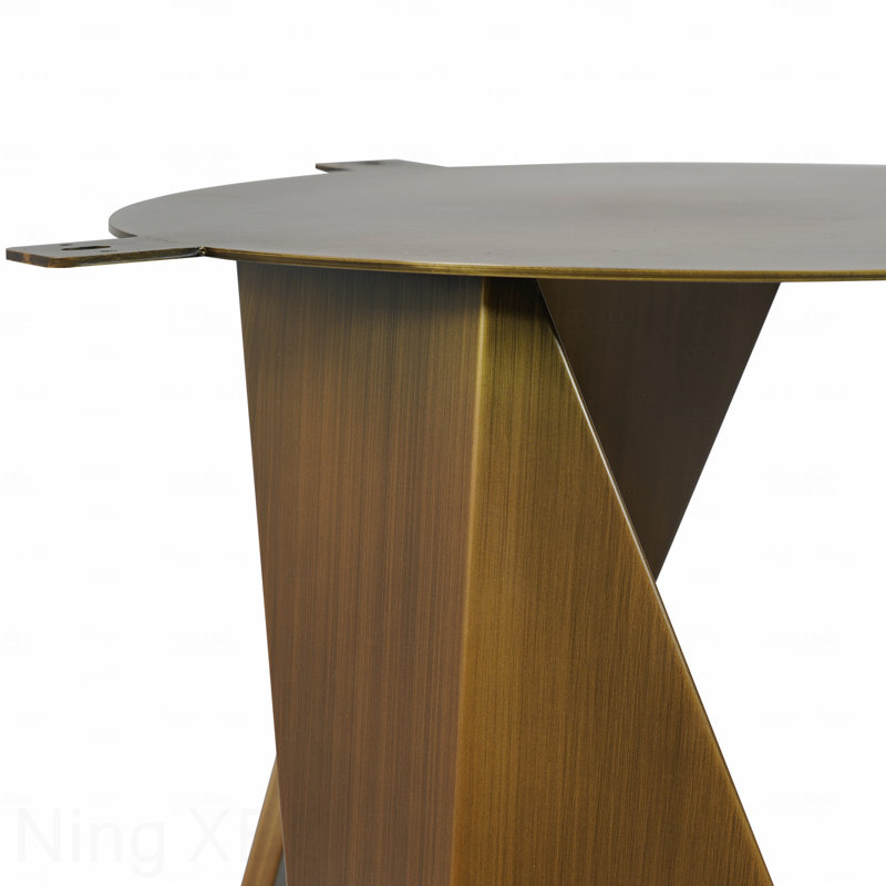 Table de salle à manger 59,05 po ronde, marbre artificiel, bronze, fer, base en métal, 6 à 8 personnes, Blanc, Bronze