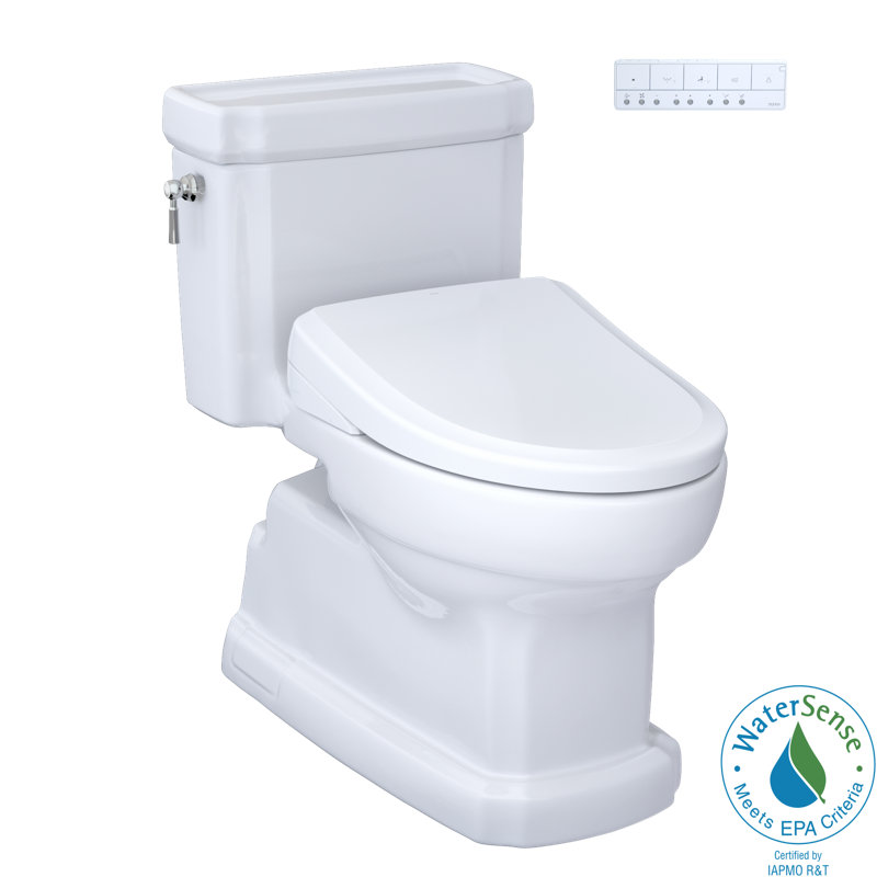 Guinevere 1.28 GPF Elongated Floor Mounted Bidet Toilet (Seat Included) with Auto Flush