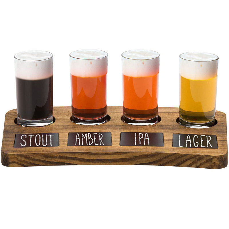 4 Piece 177ml Glass Beer Flight Set