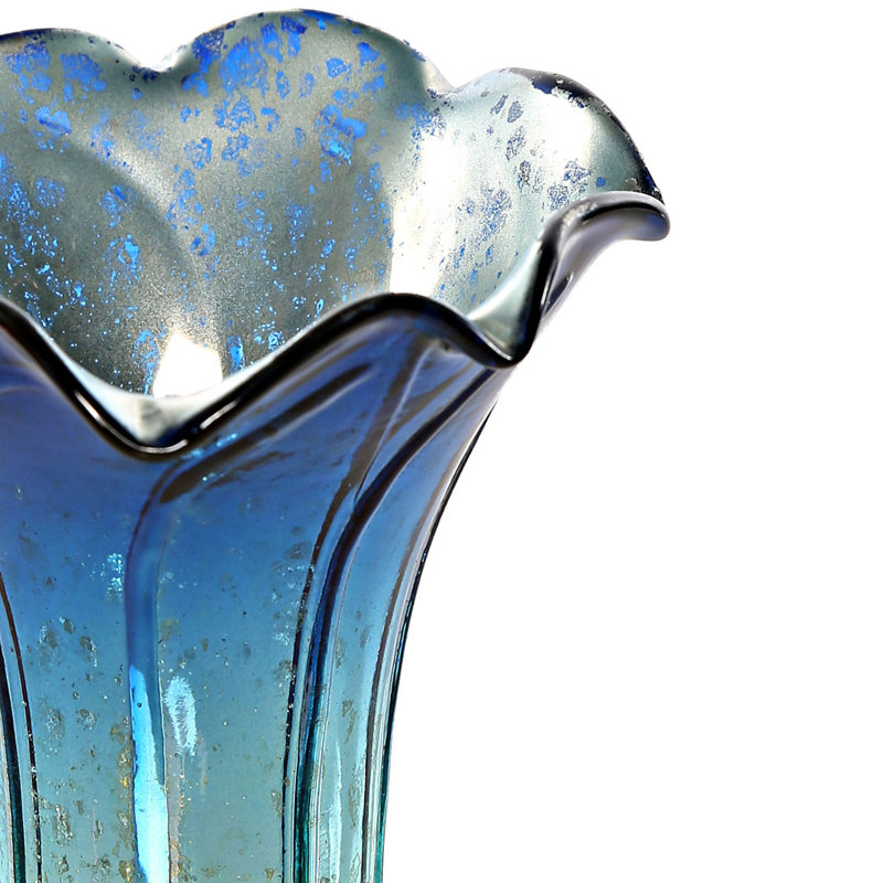 Betton 6"H Glass Replacement Lily Shade, Blue/Teal