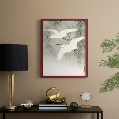 Koson's Flying Herons I Framed Print - Solid Wood