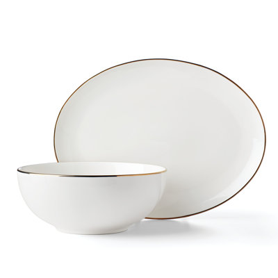 Trianna White 2Pc Serveware Bundle