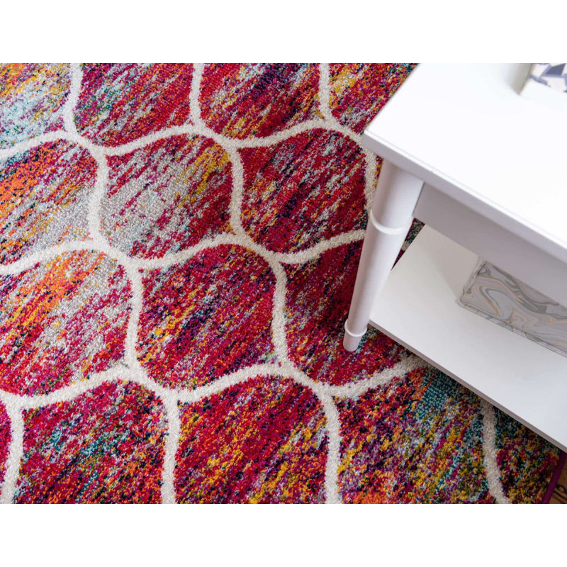 Tapis contemporain multicolore Tellaro, Rectangle 6 pi x 9 pi