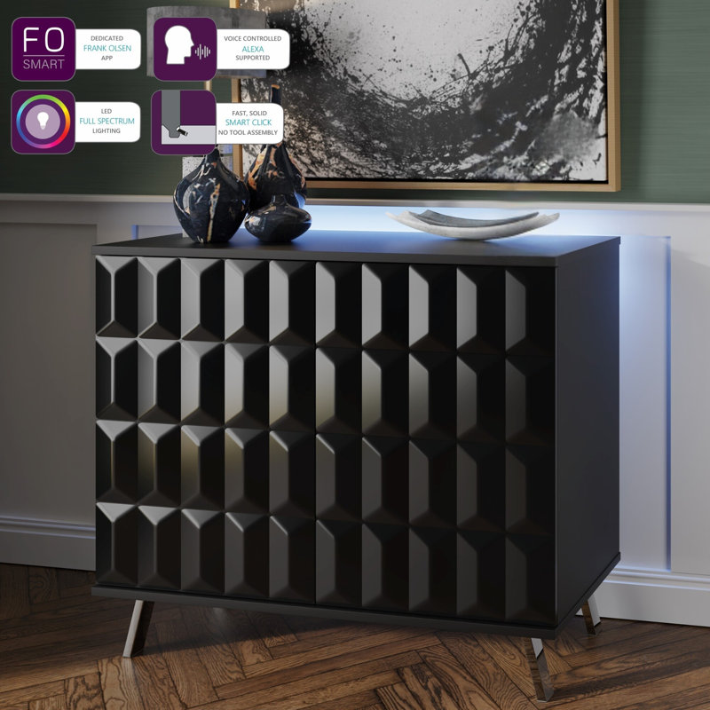 ELEVATE Tall 2 Door Sideboard, Black