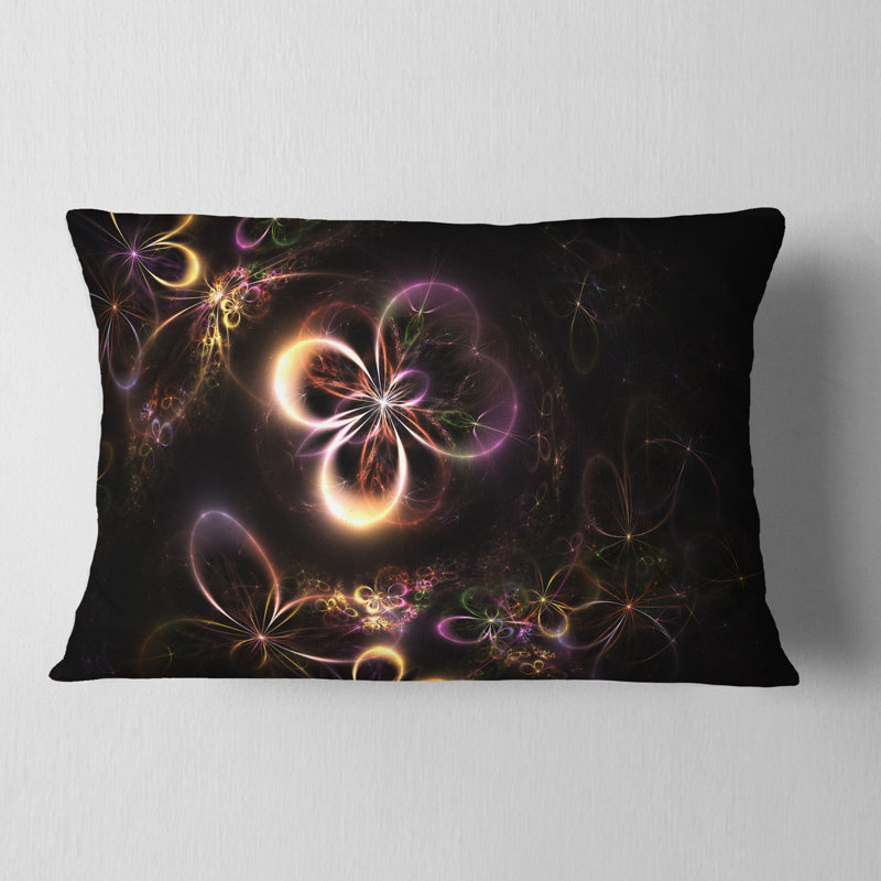  Coussin lombaire abstrait à petites fleurs fractales