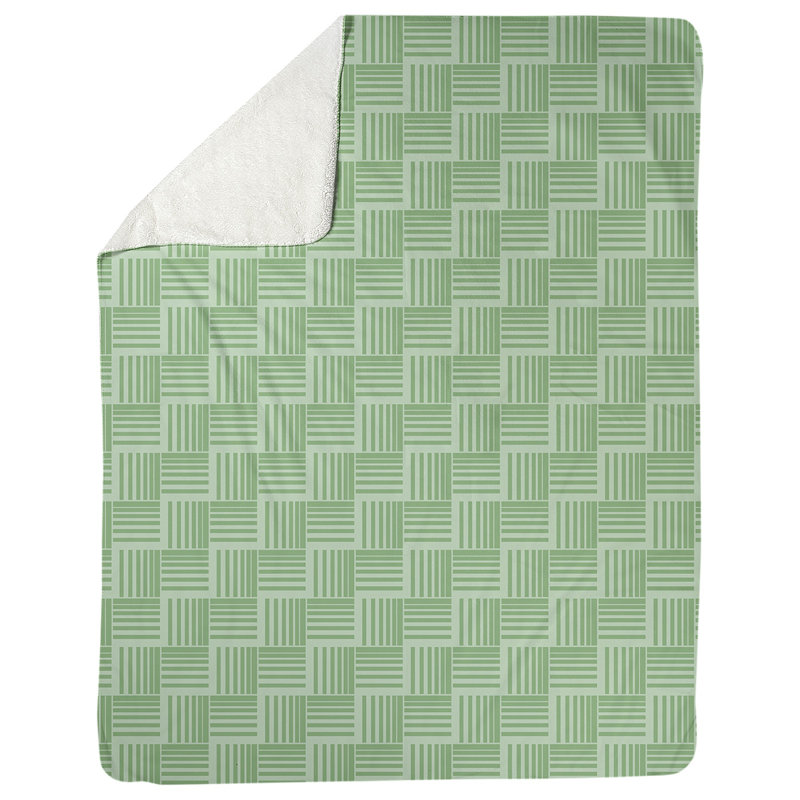 Couverture polaire à rayures classic basketweave, l 50 po x L 60 po, Vert