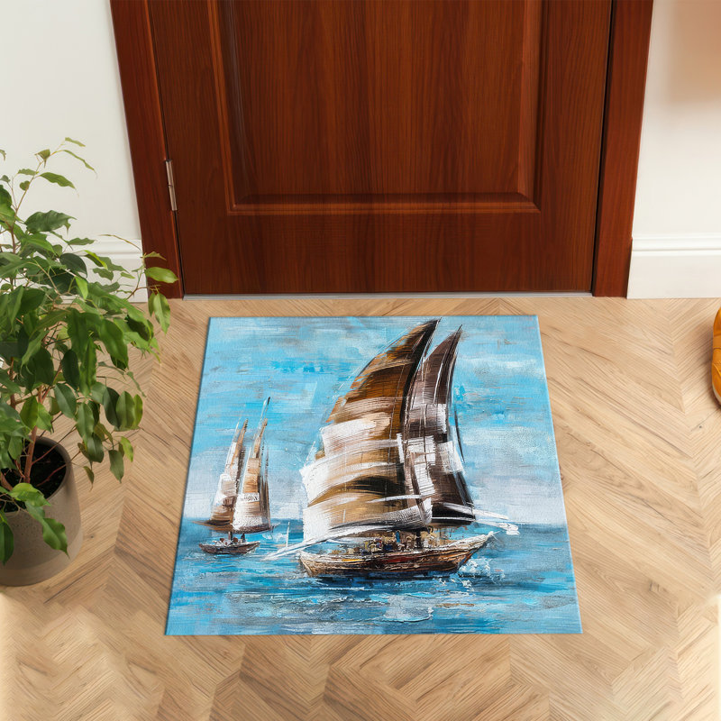 Large Floral Design With Pile Soft Type Printed Rug for Both Casual and Formal Spaces, Square 3'3"