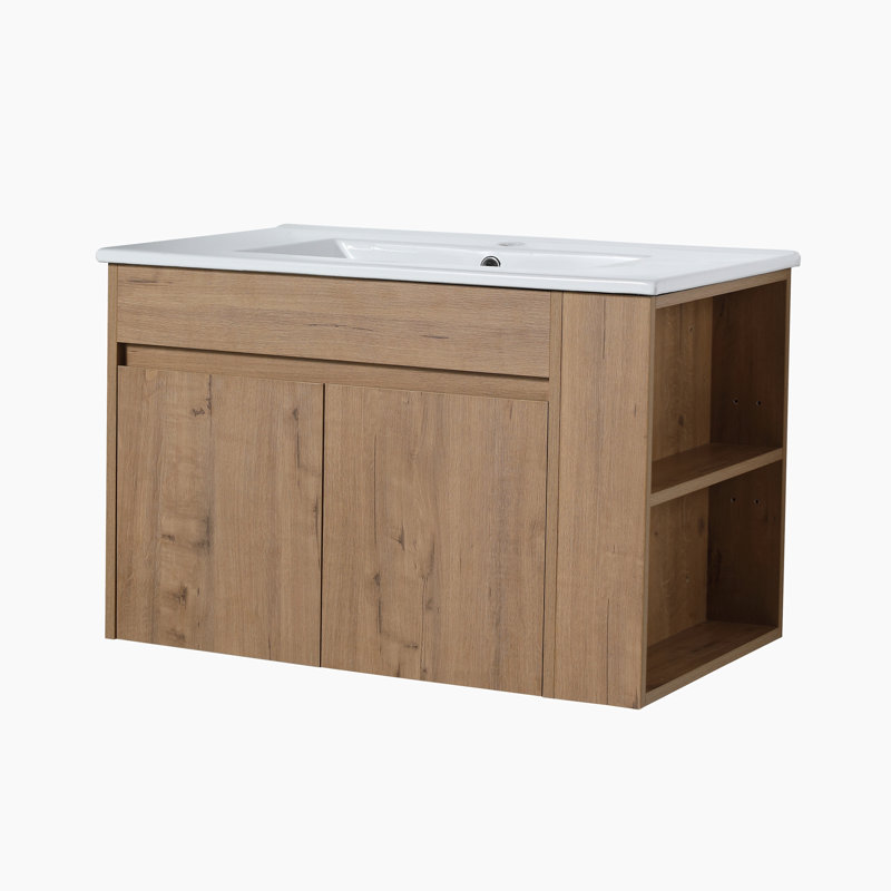 30'' Single Bathroom Vanity with Ceramic Top, White