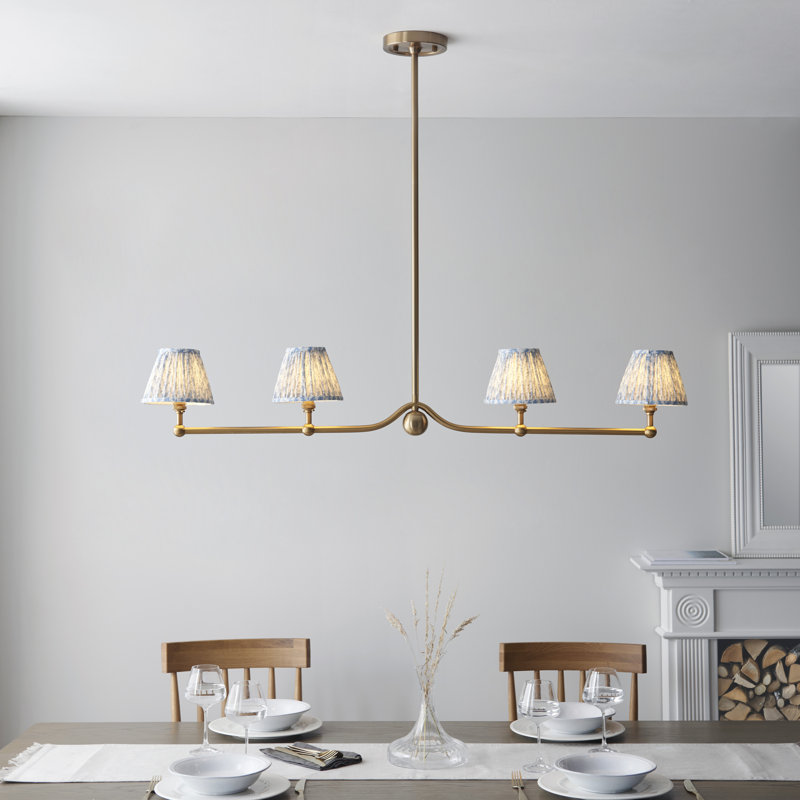 Santiago 4 - Light Shaded Chandelier, Blue