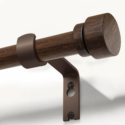 Deep Walnut Wood Curtain Rods