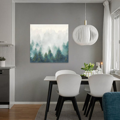 Contemporary Misty Forest Blush Sq With Art