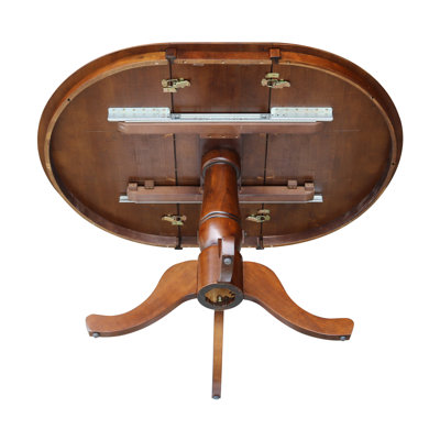 Ingbert Extendable Solid Wood Pedestal Dining Table