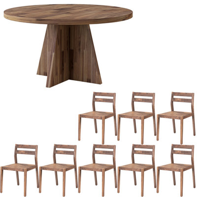 American style retro solid wood dining table set