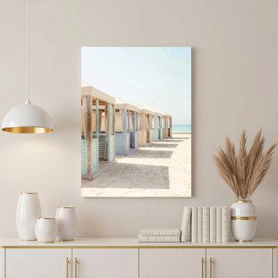 Art mural sur toile Gallery Wrap pour le salon, la chambre à coucher, le bureau ou le vestibule - Décoration murale décorative avec cabanes de plage