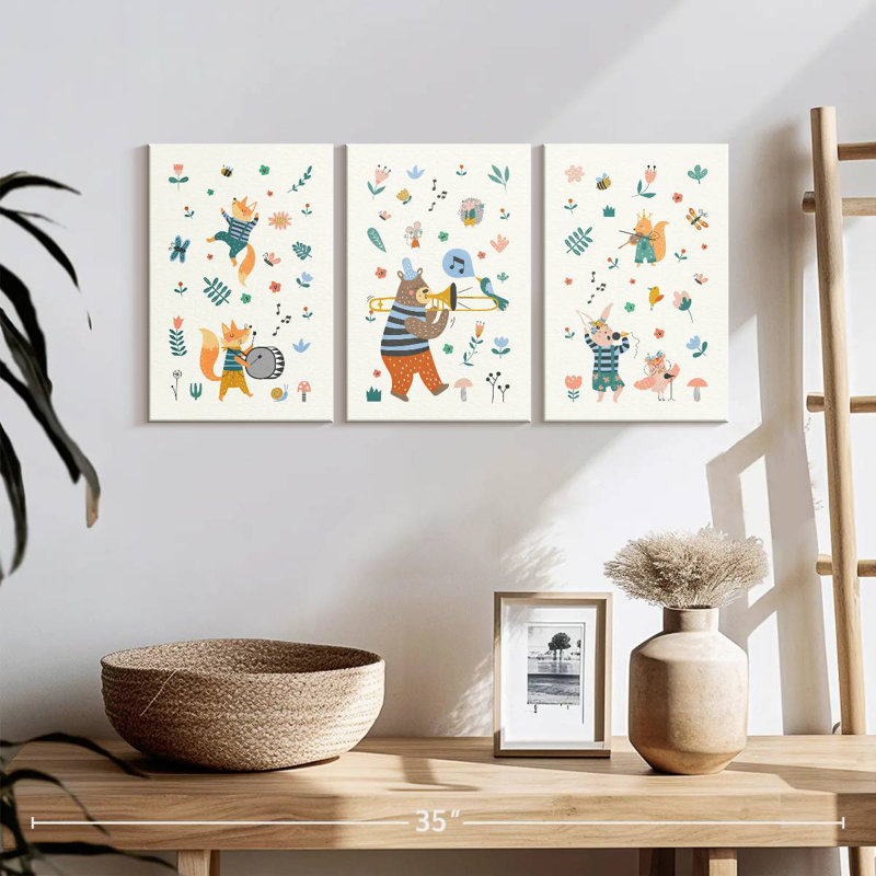  «Scandinavian Musical Animals», H 12 po x l 26 po