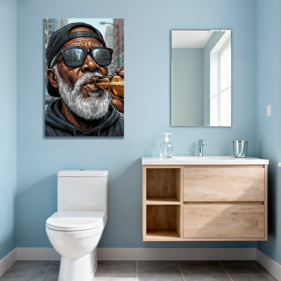 Fashion Urban Man Drinking Beer With Sunglasses