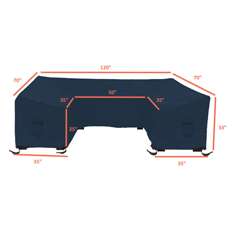 Outdoor Cover, 83.8cm H x 304.8cm W x 88.9cm D, Blue