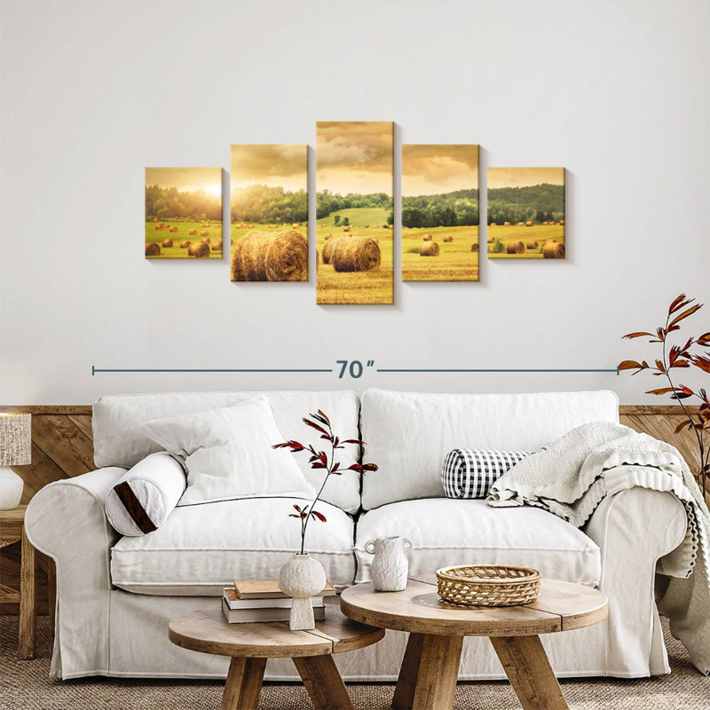 Balles de foin doré, H 24 po x l 55 po