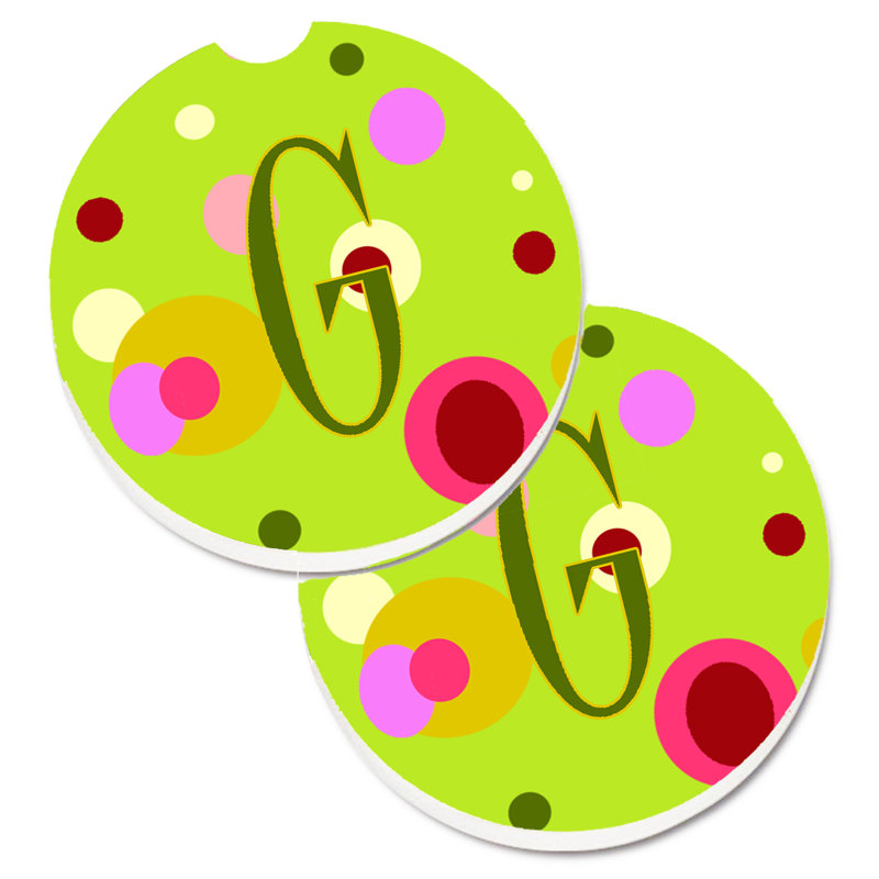 Sous-verre Initiale Monogram, G, Vert
