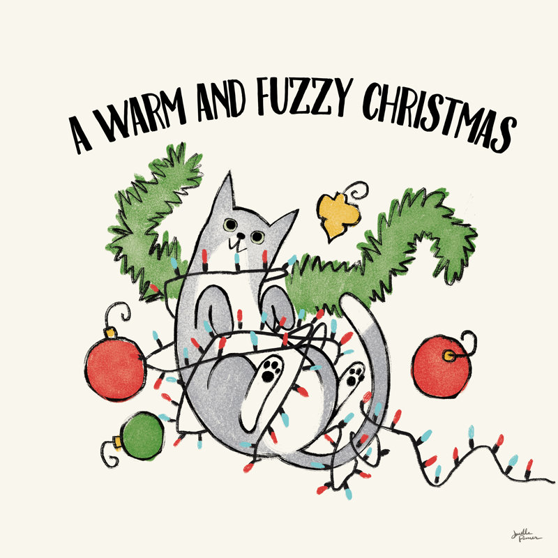 «Santa Paws II» par Janelle Penner - reproduction, Non, H 36 po x l 36 po x P 1,25 po, Imprimé à cadre argenté