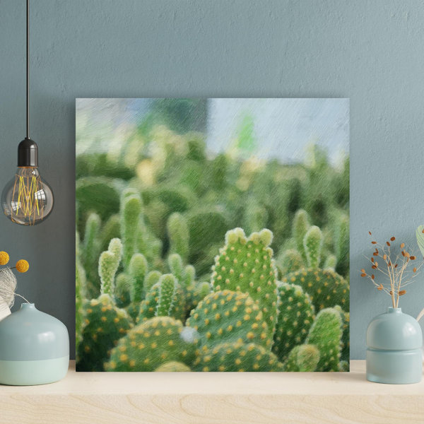 Foundry Select Green Cactus Plant In Close Up Photography 41 On Canvas ...