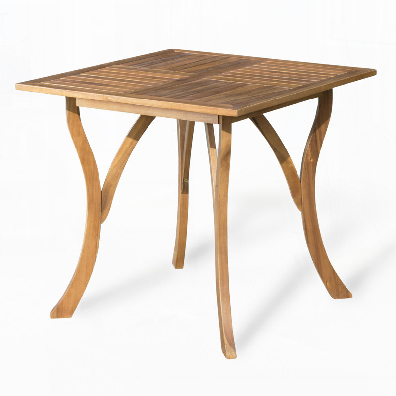 Table carrée en bois 31,5 ", Teck