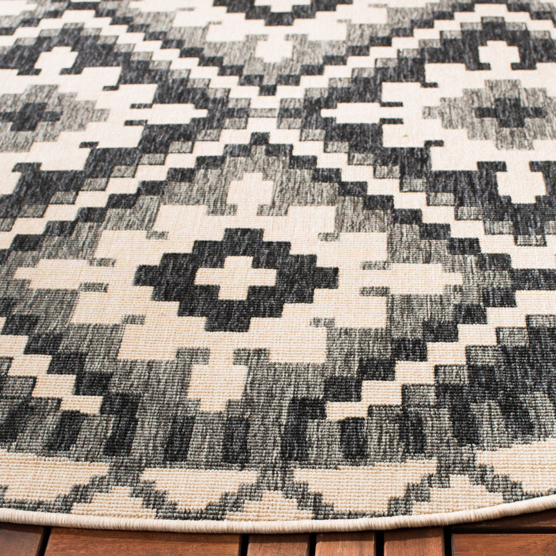 Northpoint Veranda Performance Southwestern Indoor/Outdoor Area Rug, Round 3'