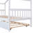 Saunderton Wooden House Bed with Trundle-299217223-298050780