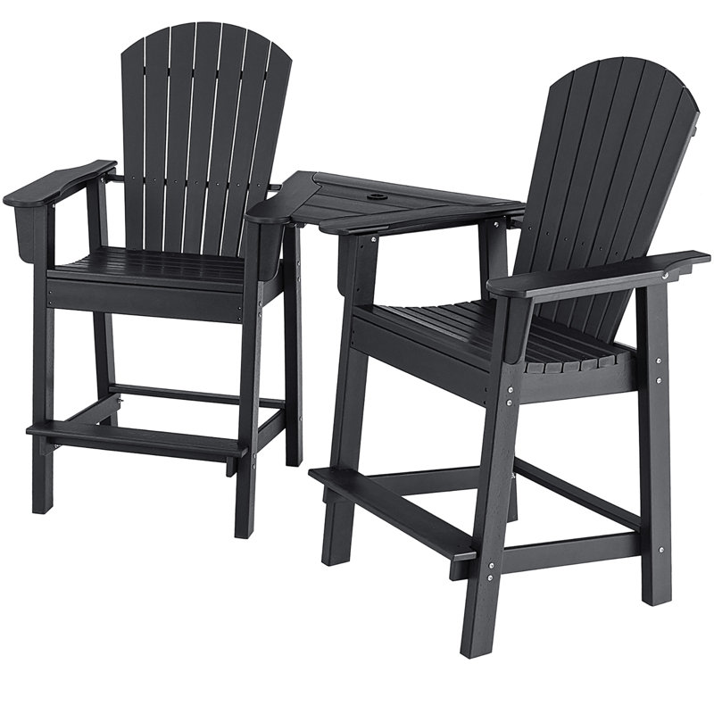 Aryabella Outdoor Adirondack Chair, Black