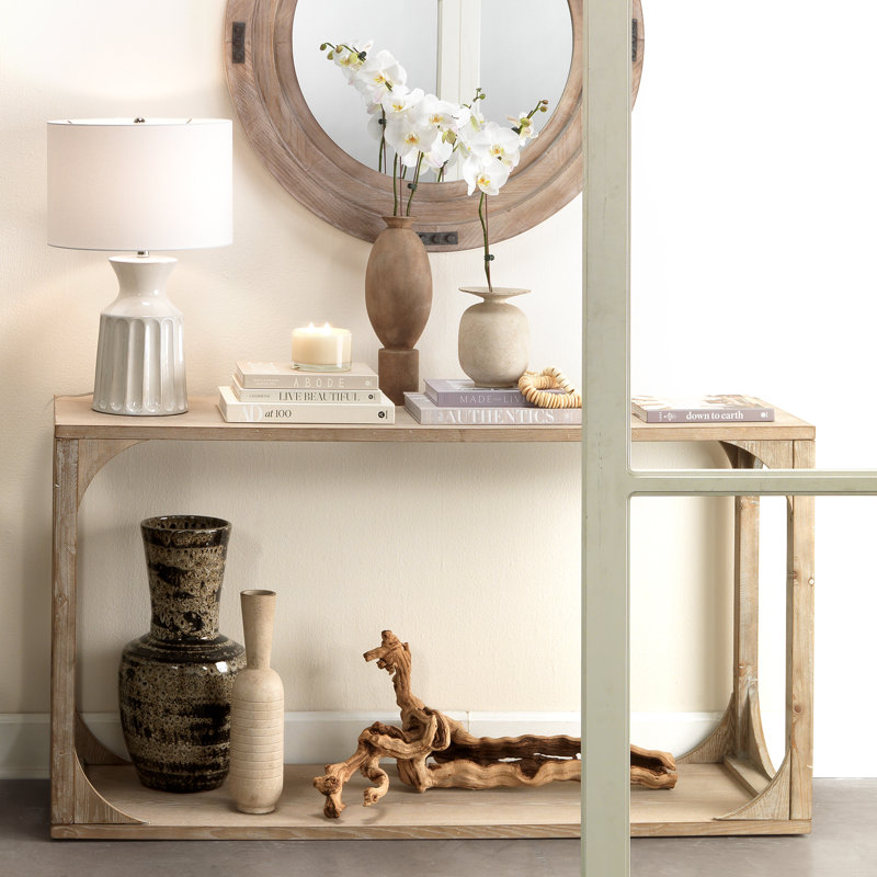 Channel 17'' Rustic Antiqued Ceramic Decorative Table Vase