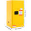 Armoire de rangement en acier galvanisé, 18,1 po x 35,4 po, 16 gallons, tablettes réglables, trous de ventilation, verrouillage à 3 points, jaune, convient aux matériaux dangereux