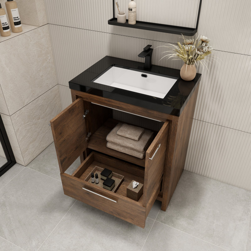 Ensemble de meuble-lavabo simple 30 po Enochville, Bois de rose