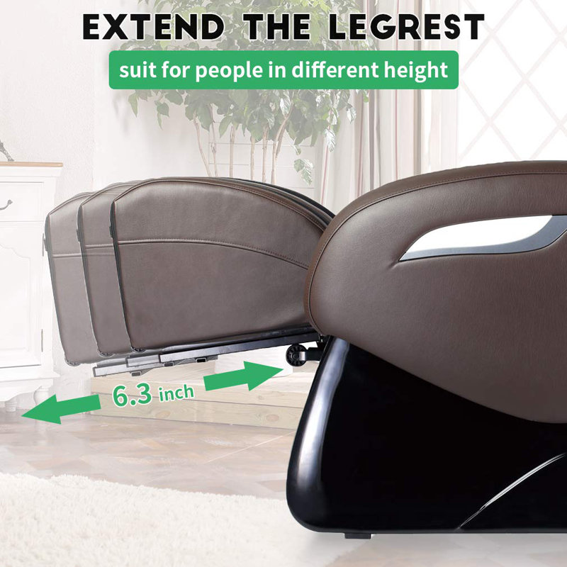 Fauteuil de massage chauffant en similicuir, Similicuir brun
