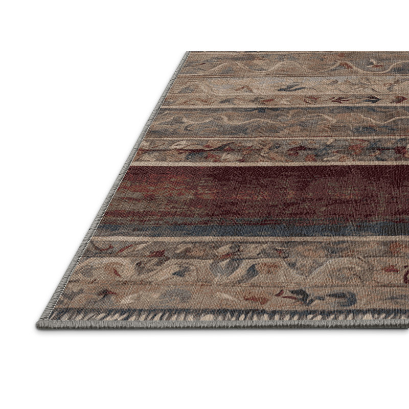 Machine Washable Gray Area Rug, Runner 2' x 4'