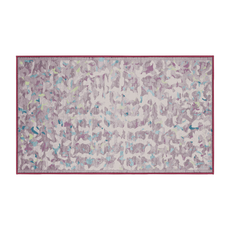 Machine Washable Beige Area Rug, Rectangle 7' x 9'