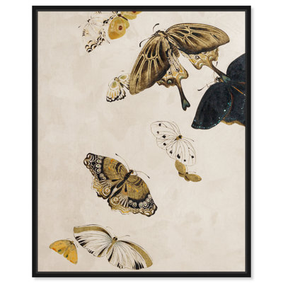 «Golden Butterflies Elegant Butterfly», art mural par Art Remedy